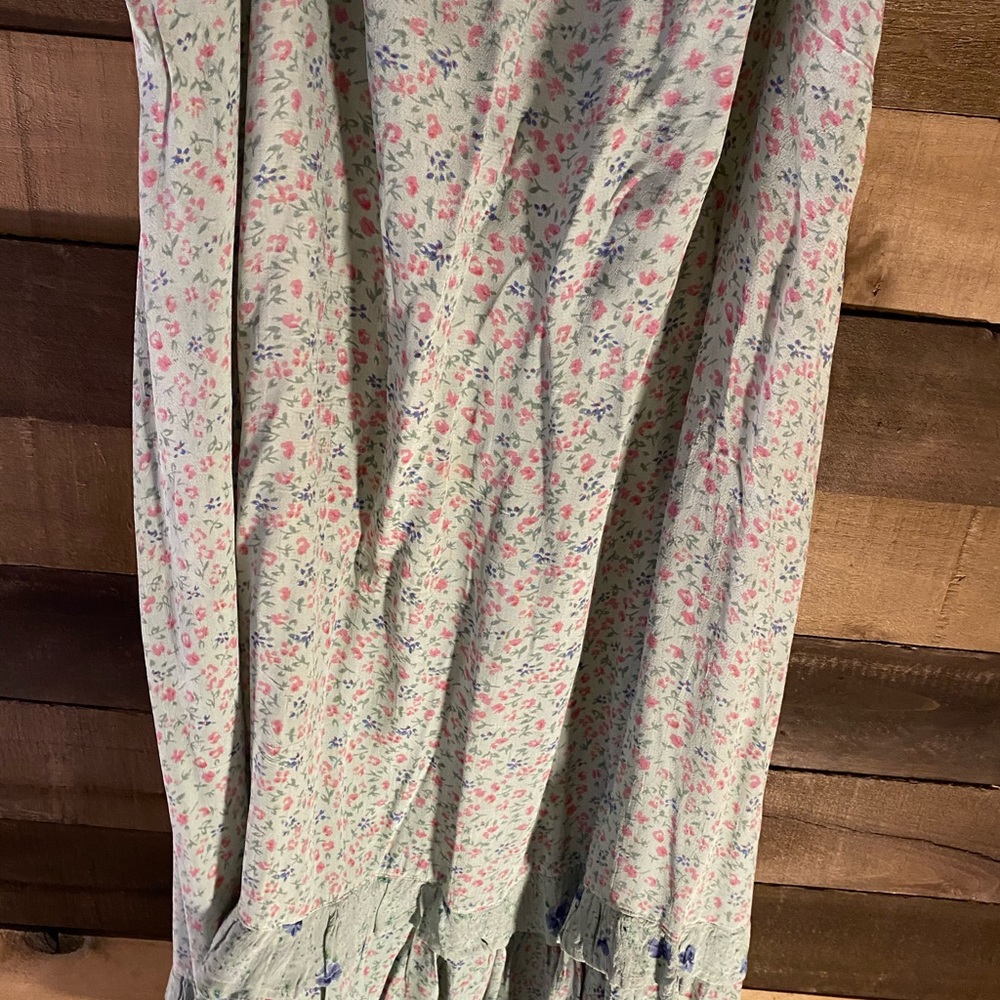 Long floral crepe skirt